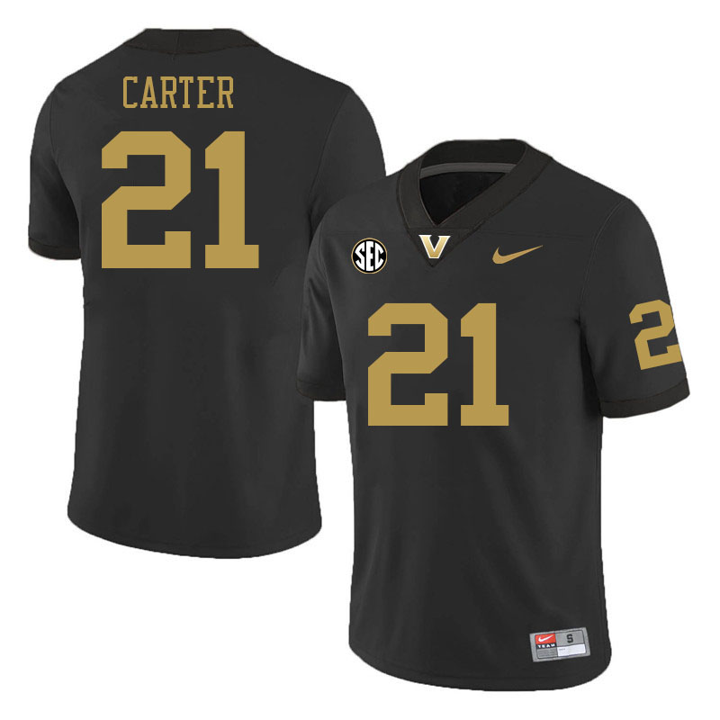 Vanderbilt Commodores #21 Dontae Carter College Football Jerseys 2024 Uniforms Stitched-Black